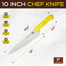 PAUL BROWN Titan 10 Inch X50CrMov15 Chef Knife with Soft Touch Yellow Handle