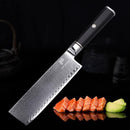 PAUL BROWN Chef Knife Premium Hammered Japanese high carbon Steel with Wooden Handle with Ultra Sharp corrosion-resistant Edge (Knight, 7" Nakiri)