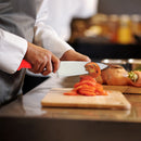 PAUL BROWN Classic 6 Inch X50CrMov15 Chef Knife with Soft Touch Red Handle