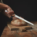 PAUL BROWN Classic 12 Inch X50CrMov15 Bread Knife with Soft Touch White Handle