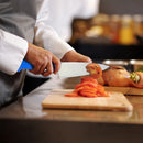 PAUL BROWN Classic 6 Inch X50CrMov15 Chef Knife with Soft Touch Blue Handle