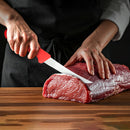 PAUL BROWN Classic 6 Inch X50CrMov15 Boning Knife with Soft Touch Red Handle