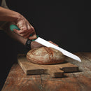 PAUL BROWN Classic 10 Inch X50CrMov15 Bread Knife with Soft Touch Green Handle