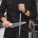 PAUL BROWN Classic 12 Inch German Steel Honing Rod (Sharpening Steel) with Soft Touch Blue Handle