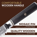 PAUL BROWN® Serrated Bread Knife length 8 Inch Knight Series 67 Layers Damascus Steel withe Ergonomic Wooden Handle (Knight)