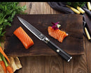 PAUL BROWN Chef Knife Premium Hammered Japanese high carbon Steel with Wooden Handle with Ultra Sharp corrosion-resistant Edge (Knight, 5")
