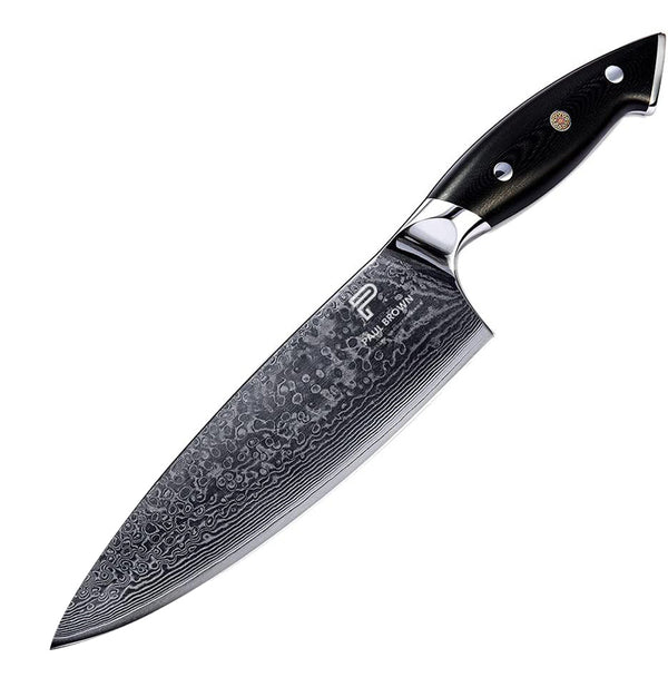 PAUL BROWN Chef Knife length 8 Inch Chef's Choice Made of 67 Layers Damascus Steel with VG10 Core Ergonomic G10 Handle