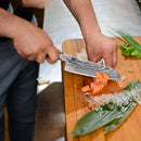 Paul Brown's™ Knife made of S35VN Power steel with 67 Layers Damascus with Premium Wooden Handle (7" Santoku Knife)