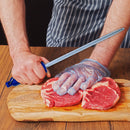 PAUL BROWN Classic 12 Inch German Steel Honing Rod (Sharpening Steel) with Soft Touch Blue Handle