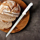 PAUL BROWN Classic 12 Inch X50CrMov15 Bread Knife with Soft Touch White Handle
