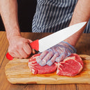 PAUL BROWN Classic 10 Inch X50CrMov15 Chef Knife with Soft Touch Red Handle