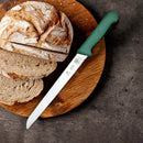 PAUL BROWN Classic 10 Inch X50CrMov15 Bread Knife with Soft Touch Green Handle