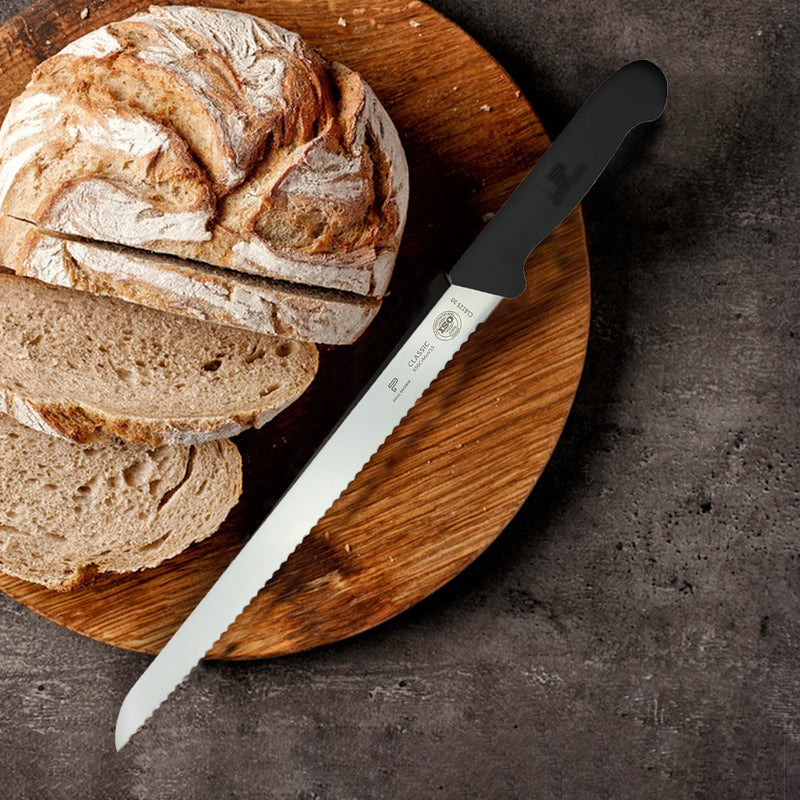 PAUL BROWN Classic 12 Inch X50CrMov15 Bread Knife with Soft Touch Black Handle