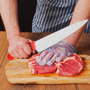 PAUL BROWN Classic 12 Inch X50CrMov15 Chef Knife with Soft Touch Red Handle