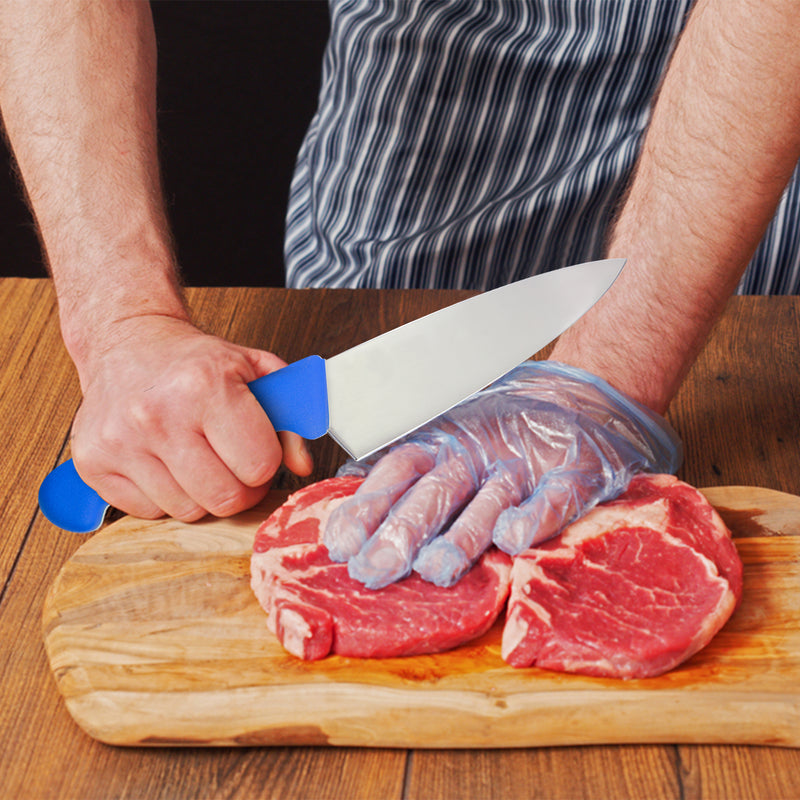 PAUL BROWN Classic 6 Inch X50CrMov15 Chef Knife with Soft Touch Blue Handle