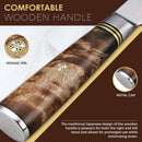 PAUL BROWN Chef Knife Premium Hammered Japanese high carbon Steel with Wooden Handle with Ultra Sharp corrosion-resistant Edge (Premium, 8")