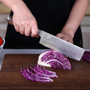 PAUL BROWN AUS-10 Japanese damascus steel 7 inch nakiri knife Sapele wood handle arrow pattern 67 layers Knife