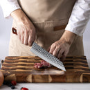 8 inch Kiritsuke Knife 67 Layers Damascus VG10 Steel with Forged Hammer Pattern with Premium Wooden Handle and Ashwood Saya