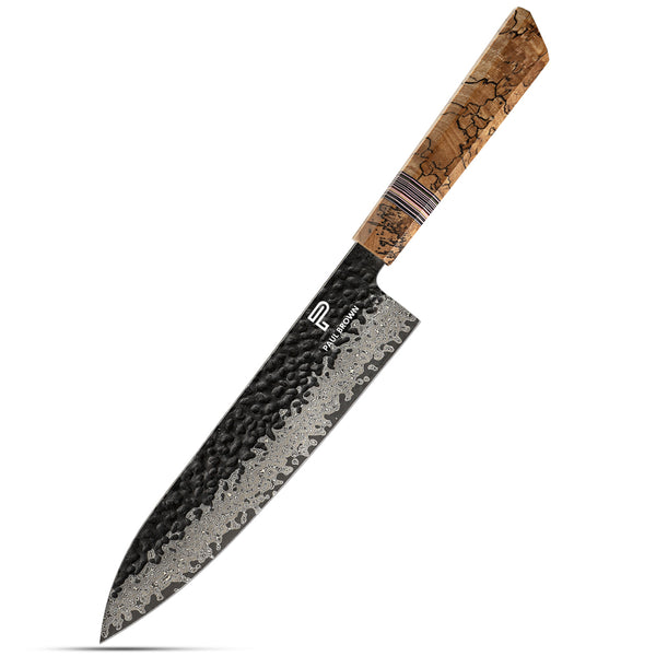 8 Inchs Chef Knife 67 Layers Damascus Steel, VG10 Core with G10 & Spalted Wooden Handle