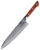 8 inch Chef Knife 67 Layers Damascus VG10 Steel with Forged Hammer Pattern with Premium Wooden Handle and Ashwood Saya
