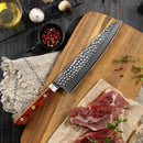 8 inch Chef Knife 67 Layers Damascus VG10 Steel with Forged Hammer Pattern with Premium Wooden Handle and Ashwood Saya