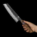 7.5 Inchs Kiritsuke Knife 67 Layers Damascus Steel, VG10 Core with G10 & Spalted Wooden Handle