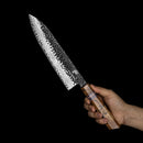 8 Inchs Chef Knife 67 Layers Damascus Steel, VG10 Core with G10 & Spalted Wooden Handle