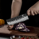 7.5 Inchs Nakiri Knife 67 Layers Damascus Steel, VG10 Core with G10 & Spalted Wooden Handle