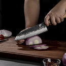 7 Inchs Santoku Knife 67 Layers Damascus Steel, VG10 Core with G10 & Spalted Wooden Handle