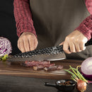 8 Inches Chef Knife 37 Layer Diamond Damascus Steel, with G10 & Copper Mesh Resin Handle