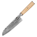 Paul Brown's™ Knife made of S35VN Power steel with 67 Layers Damascus with Premium Wooden Handle (7" Santoku Knife)