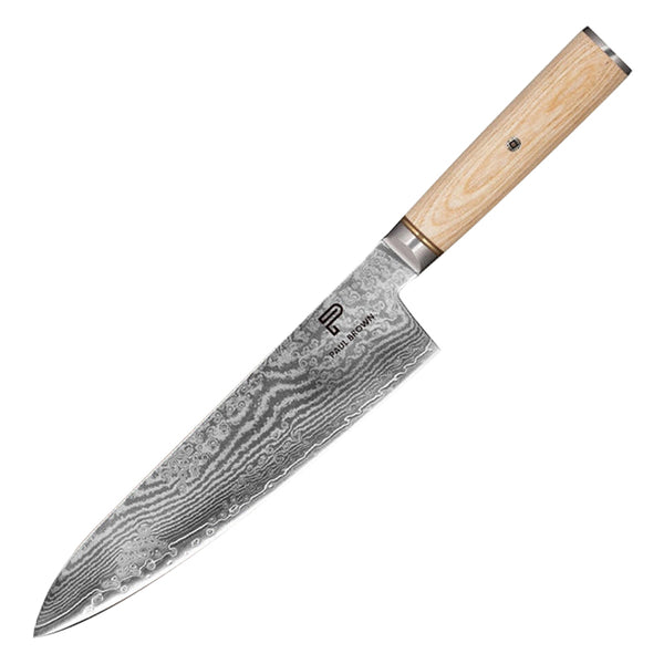 Paul Brown's™ Knife made of S35VN Power steel with 67 Layers Damascus with Premium Wooden Handle (8" Chef Knife)