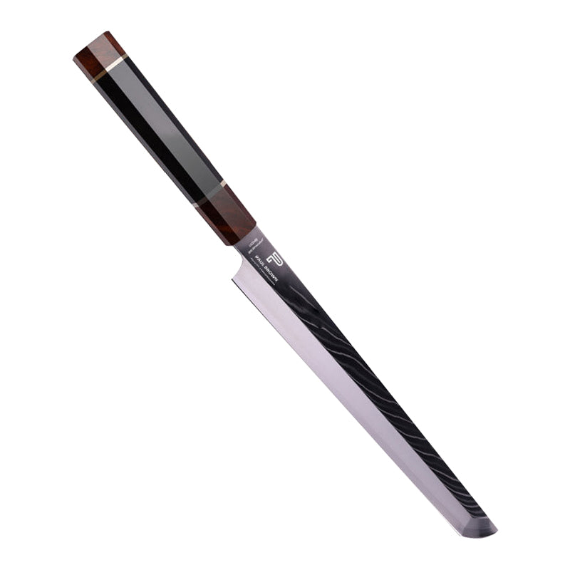 PAUL BROWN® Chef Knife Premium Hammered Japanese high carbon Steel with Wooden Handle with Ultra Sharp corrosion-resistant Edge (Traditional Sushi, 11")