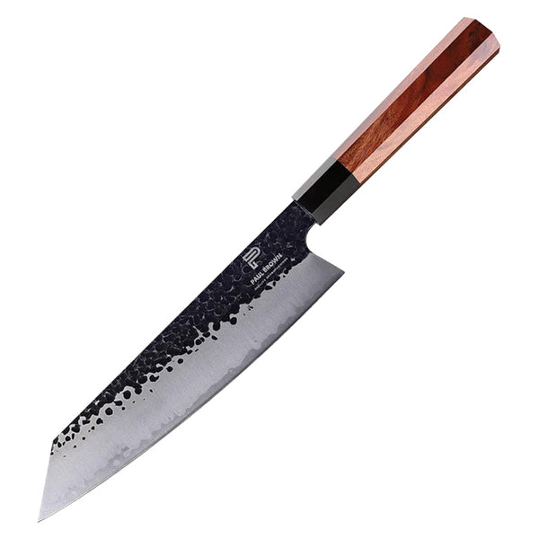 PAUL BROWN® Chef Knife 9 Inch Professional Japanese Kiritsuke Gyuto Knife, 3 Layer 9CR18MOV Clad Steel w/octagon Handle Multipurpose/Sushi Knife for Home Kitchen & Restaurant