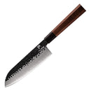 PAUL BROWN® Chef Knife Premium Hammered Japanese high carbon Steel with Wooden Handle with Ultra Sharp corrosion-resistant Edge (Deluxe, 7" Suntuko)