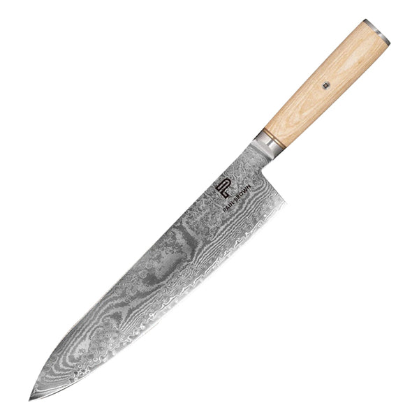 Paul Brown's™ 9 inch Chef Knife made of S35VN Power steel with 67 Layers Damascus with Premium Wooden Handle