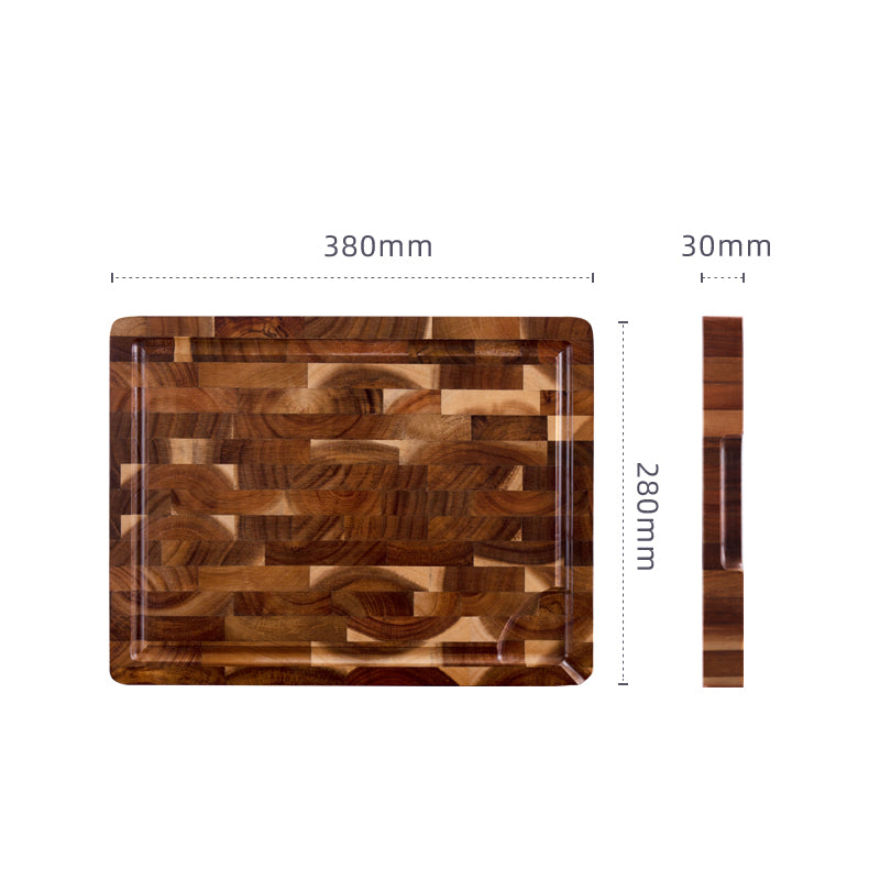 PAUL BROWN® Cutting Board Premium End Grain Acacia Wood with Juice Groove and Spout | Chopping Board | Charcuterie Board | Cheese Board