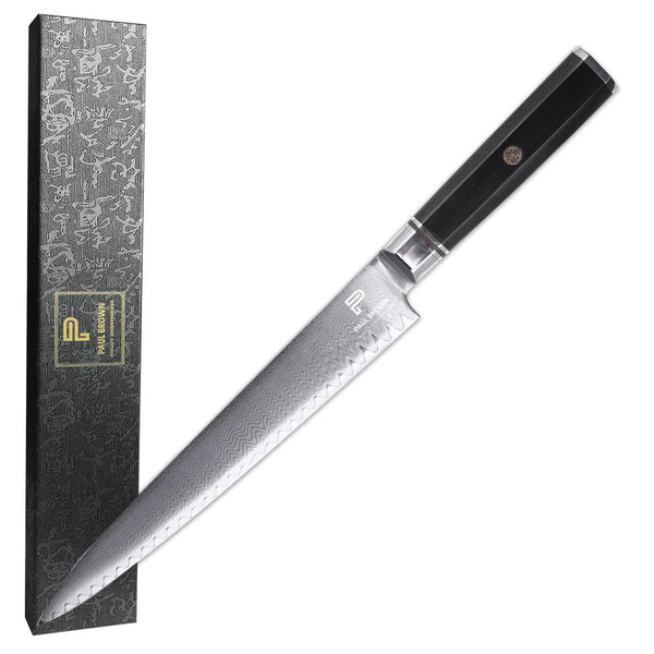 Yanagiba Sushi Shashimi Knife length 10 Inch Knight Series Made of 67 Layers Damascus Steel with VG10 Core