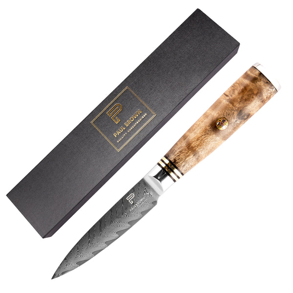 AUS-10 damascus steel arrow pattern Sapele wood handle damascus knife 3.5 inch paring knife 67 layers fruit knives