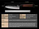 Santoku Knife length 7 Inch Standard Series Made of 3 layer 9CR18MOV Clad Steel